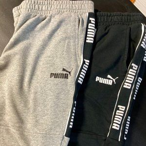 Puma ESS Tape Logo Mens Sweats,Black & Grey, XL, LOT OF 2!!